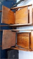4 wood folding chairs.