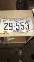 1965 Newfoundland And Labrador plate
