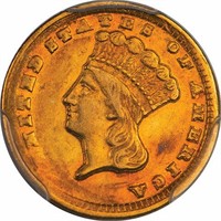 G$1 1861-D PCGS AU58 CAC