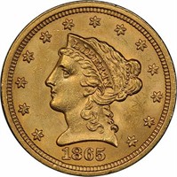 $2.50 1865-S PCGS MS63+ CAC