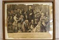 Framed Print of John Wesley Preaching to Others