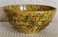 Vintage Brown & Green Speckled Stoneware Bowl