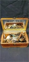 Woodem jewelry box with costume jewelry