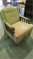 UPHOLSTERED SPINDLE SIDE ARM CHAIR