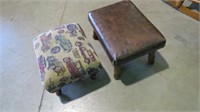 2 UPHOLSTERED FOOT STOOLS