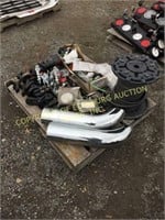 MISC TRUCK PARTS, CHROME STACKS, TOW HOOKS,