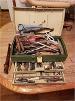 Tackle box of wood carving tools