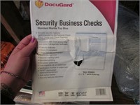 BOX OF SECURITY BUSINESS CHECKS