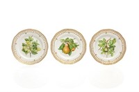 THREE ROYAL COPENHAGEN FLORA DANICA DISHES