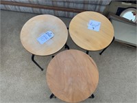 Three round end tables 18" T14"W