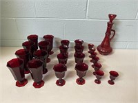 Red Depression Glass Lot
