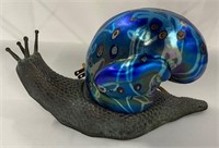 Iridescent Art Glass Snail Lamp