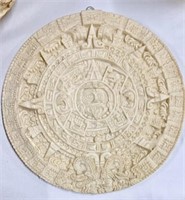 Heavily Carved Ivory Look Zodiac Plaque