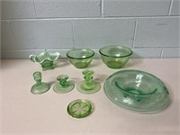 Green Depression Glass Lot