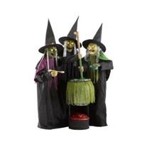 6 ft. Animated LED Wicked Cauldron Witches