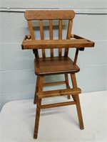 26" Vintage Baby Doll High Chair