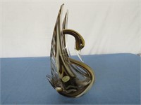 art glass swan 12"h, hand blown, Mexico