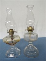 2 oil lamps 18 1/2"h