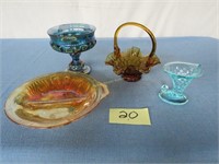 4 small coloured candy dishes