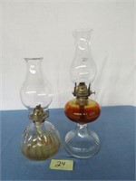 2 large oil lamps