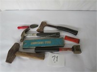 hammers incl brass & sharpening stones