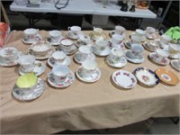 Huge grouping of teacups and saucers