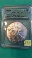ICG. MS70 2004 American Eagle Silver Dollar