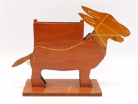 Mechanical Wood Donkey Cigarette Dispenser 10.5"