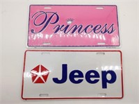Jeep and Princess Tags