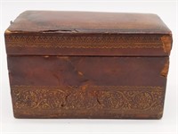 Antique Wood Cigarette Box 5.75" x 3.5" x 3.5"