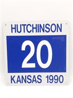 1990 Hutchinson, Kansas '20' Metal Sign 12" x 12"