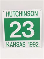 1992 Hutchinson, Kansas '23' Metal Sign 12" x 12"