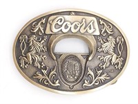 Coors Brass Bottle Opener Belt Buckle 3.75" -