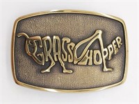 Grasshopper Brass Belt Buckle 3.5"