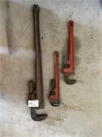 Group: (3) Ridgid Pipe Wrenches: 18", 18", 36"