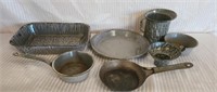 Vintage lot 7 pc speckled enamelware cooking ware