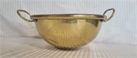 Antique brass mixing bowl with handles