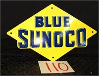 Blue Sunoco Pump Porcelain Sign