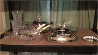 Silver Plate and Clear Glass