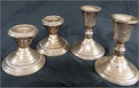 4 STERLING SILVER CANDLE HOLDERS
