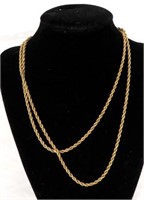 34" 14k YELLOW GOLD ROPE CHAIN