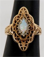 10KT GOLD OPAL DIAMOND RING*4.3 GRAMS* SIZE 10