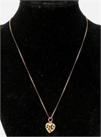 14K GOLD 16" CHAIN AND PENDANT 2.5 GRAMS