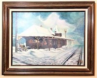 Jeannie Potter Rail Station Snow Scene