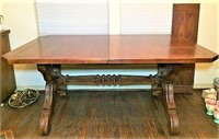 Vintage Stretcher Base Dining Table