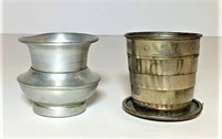Antique Aluminum Collapsible Cup &