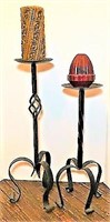 Heavy Wrought Iron Candle Pedestals