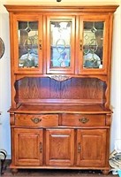 Stained Wood China Hutch
