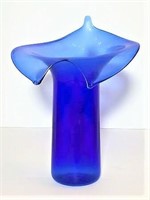 Blue Glass Jack in the Pulpit Style Vase