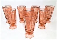 Pink Glass Pedestal Goblets